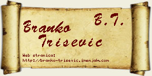 Branko Trišević vizit kartica